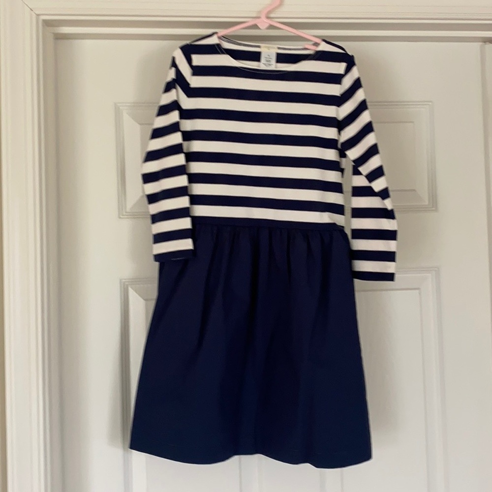 Girls Crew Cuts striped 3/4 quarter length dress